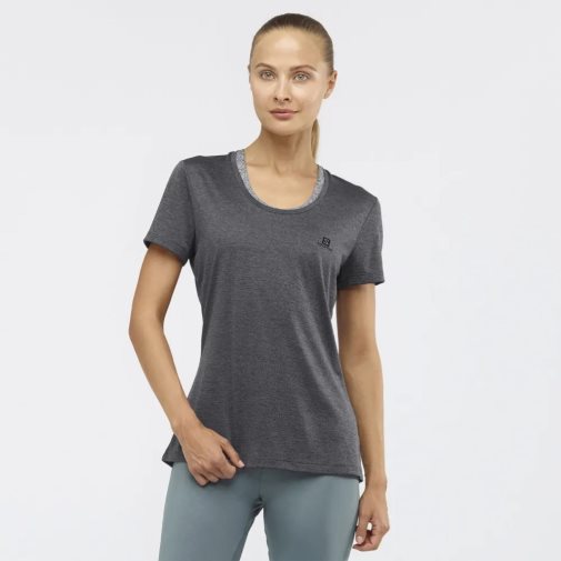 Camiseta Salomon Agile Curta Sleeve Feminino Pretas | PT Y30519